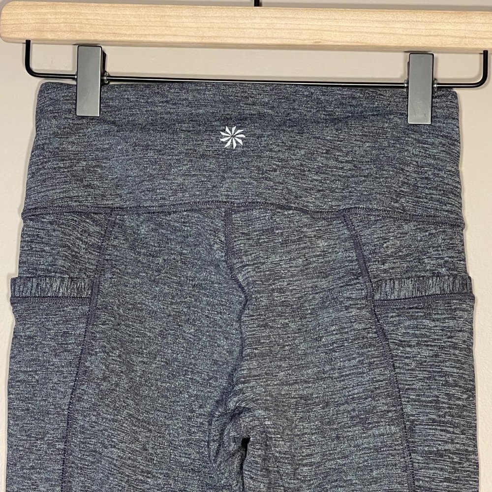 Women's XS Heathered Gray Athleta Tight Ankle Leggings Fitted Stretch - Picture 5 of 9